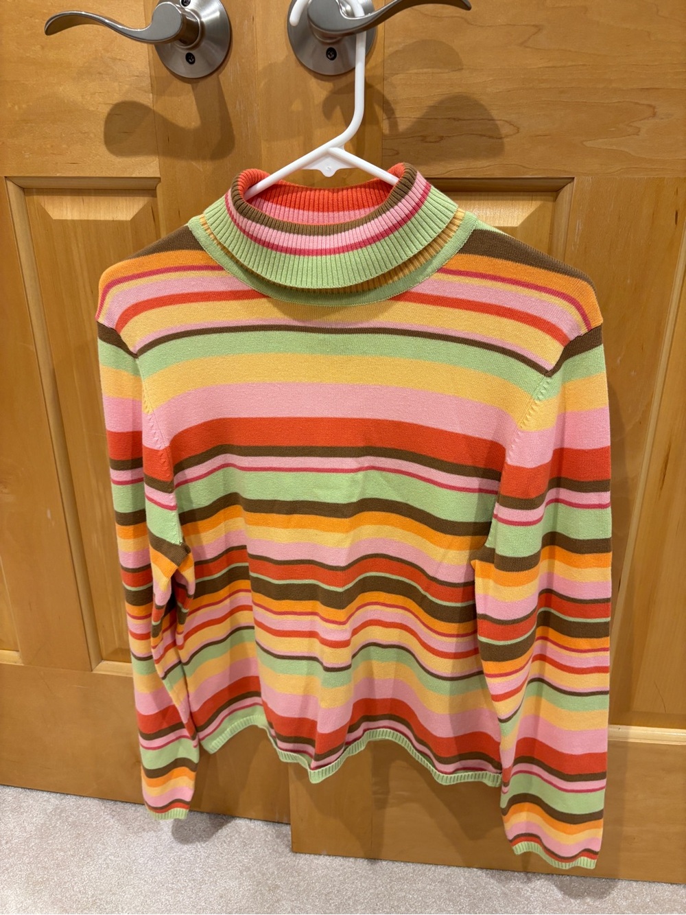 Talbots petite Striped Pastel Turtleneck Sweater - Multicolor